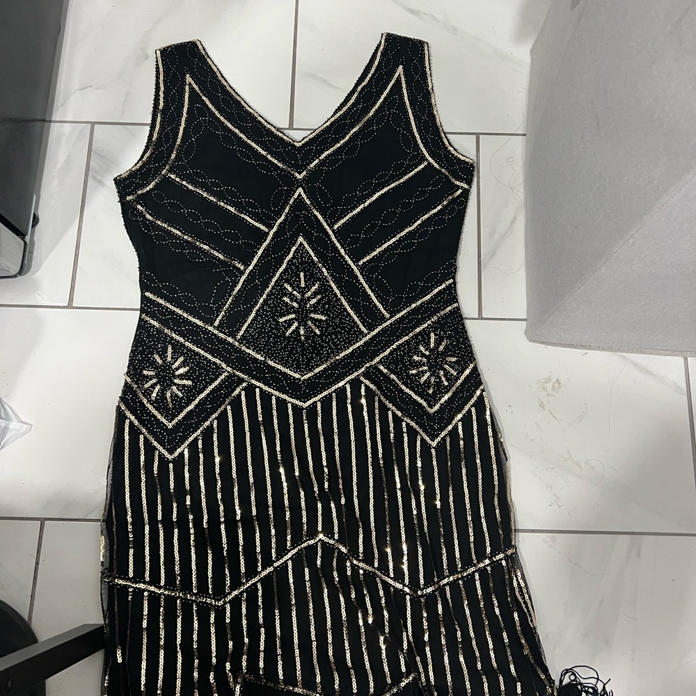 1920’s theme black and gold dress